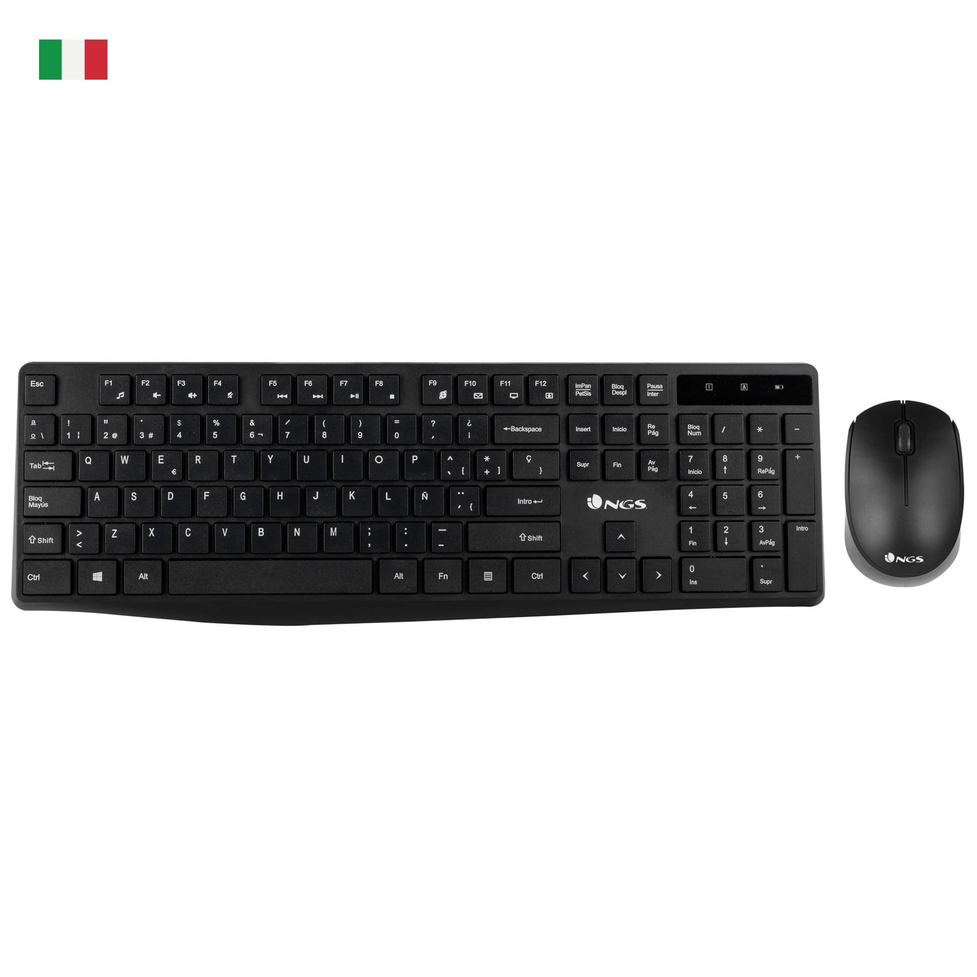 Ngs-Kit-Tastiera-+-Mouse-Wireless-Allure-Nera