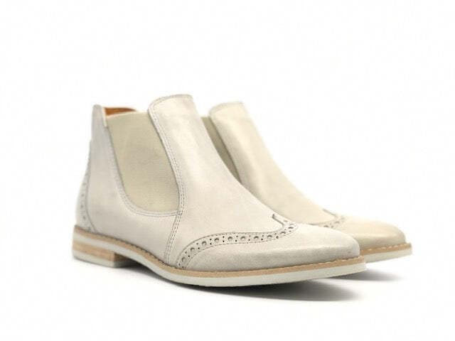 NICOLA BENSON Francesina beatles mid in pelle bianca in Stivali Calzature Durello - Agna, commercioVirtuoso.it