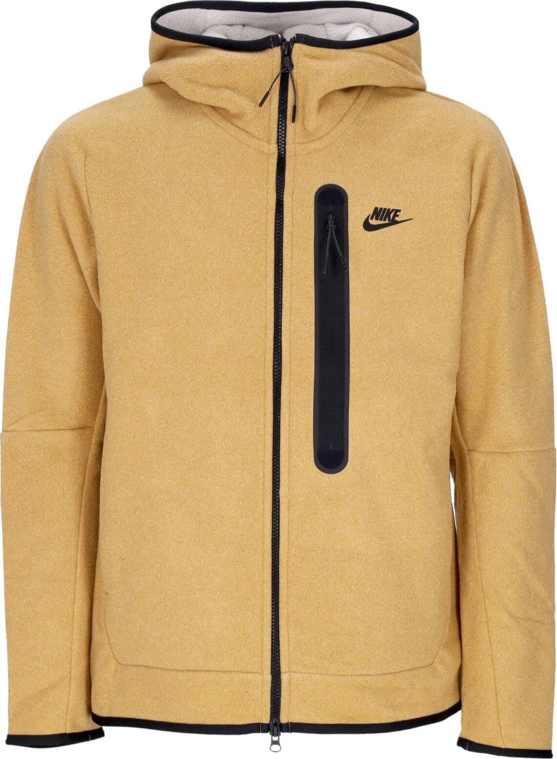 Nike-Felpa-Cappuccio-Zip-Uomo-Sportswear-Tech-Fleece-Full-zip-Winter-Hoodie-Elemental-Gold/black-da-uomo