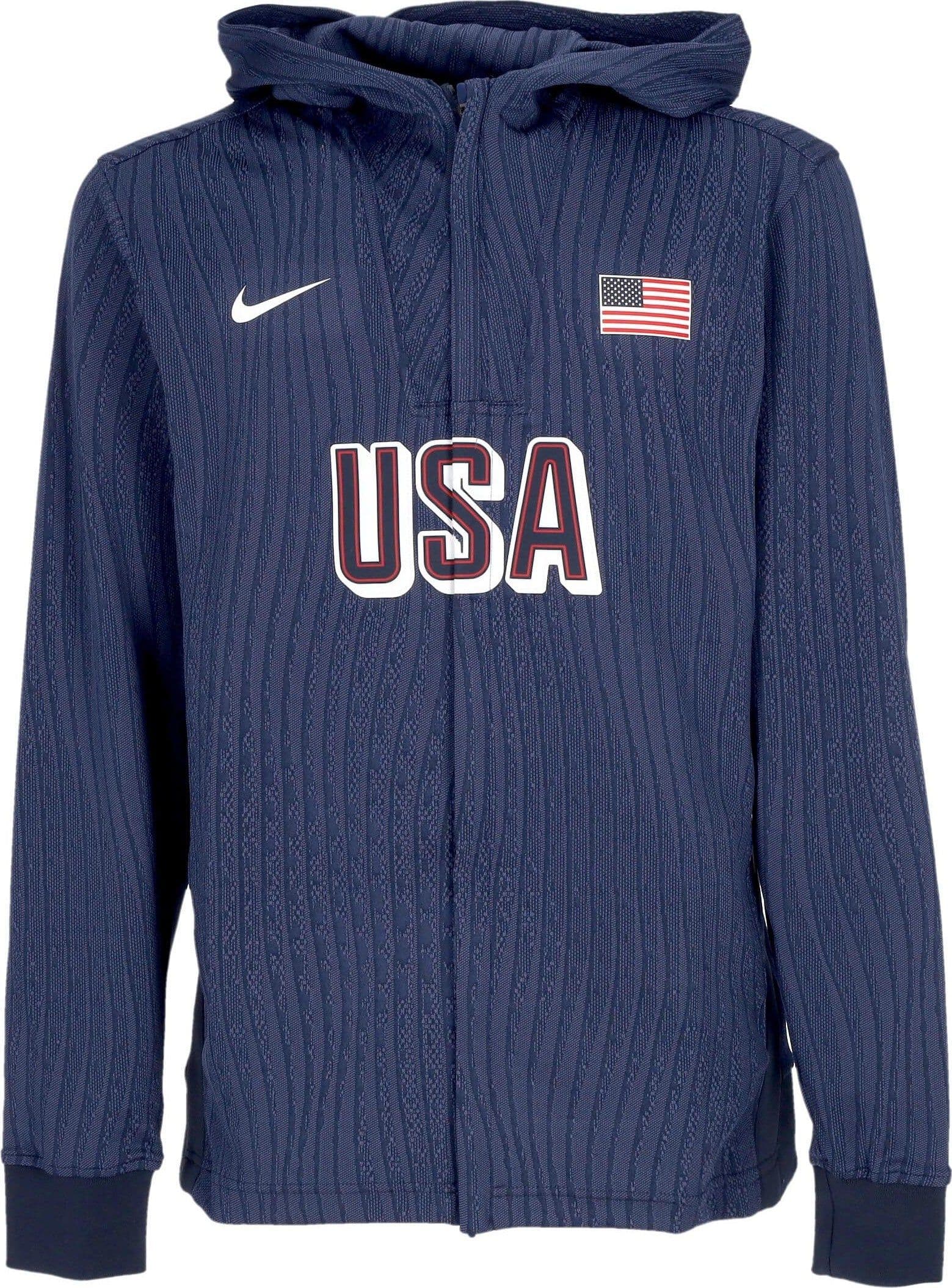 Nike-Felpa-Leggera-Cappuccio-Zip-Uomo-Dri-fit-Adv-Basketball-Game-Jacket-Team-Usa-Obsidian/obsidian/white-da-uomo