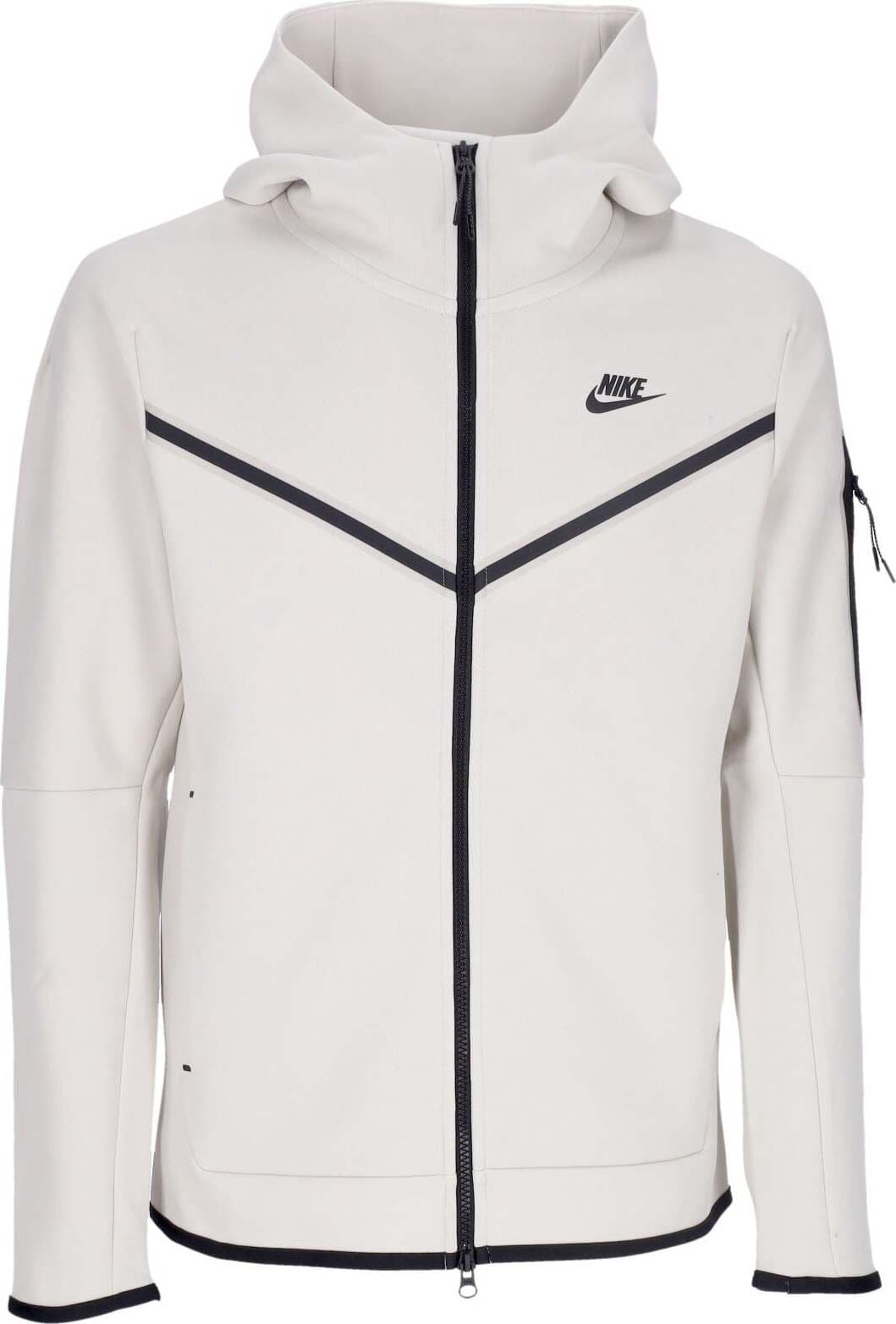 Nike-Felpa-Leggera-Cappuccio-Zip-Uomo-Sportswear-Tech-Fleece-Hoodie-Light-Bone/black-da-uomo