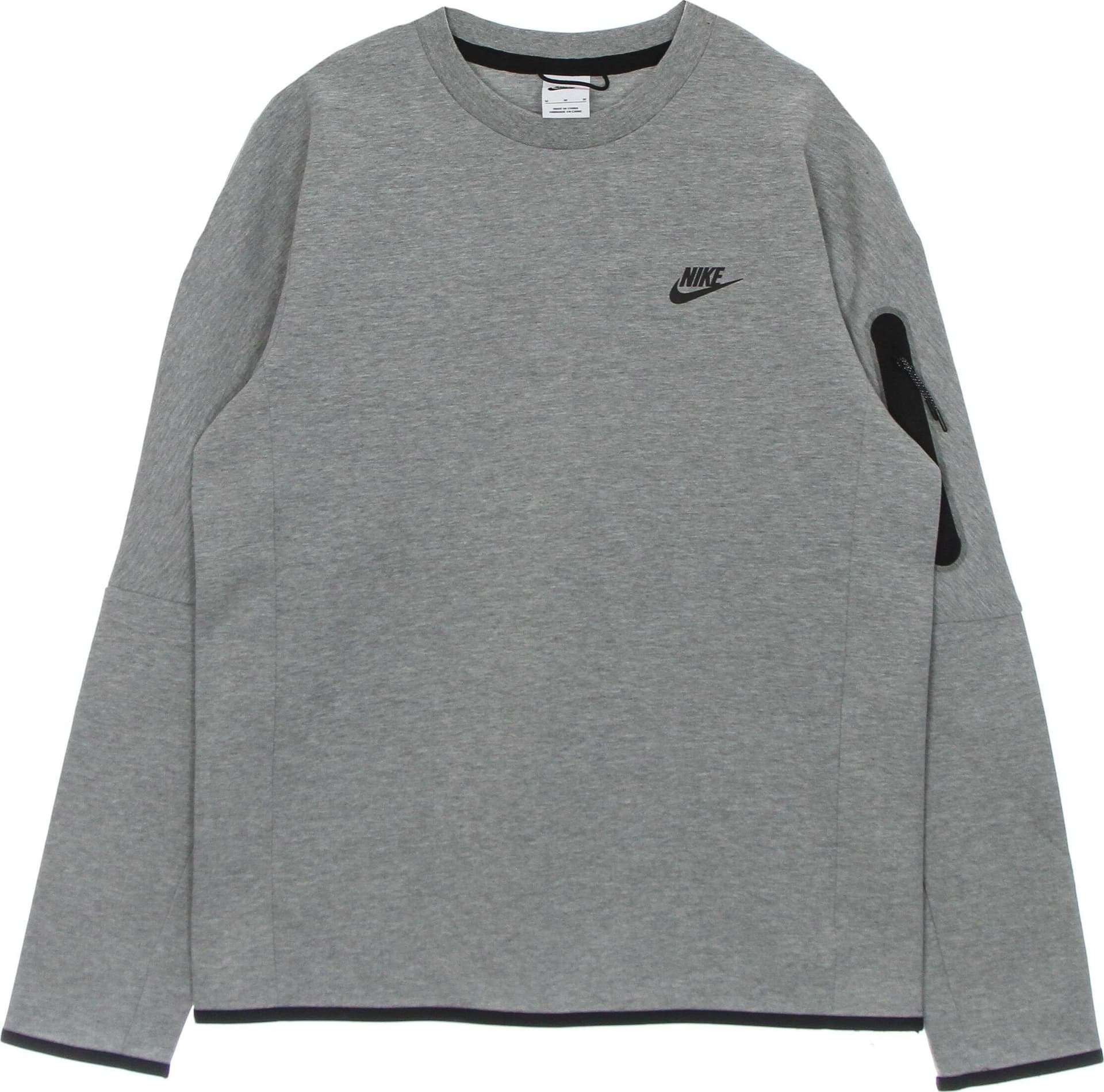 Nike-Felpa-Leggera-Girocollo-Uomo-Sportswear-Tech-Fleece-Dk-Grey-Heather/black-da-uomo
