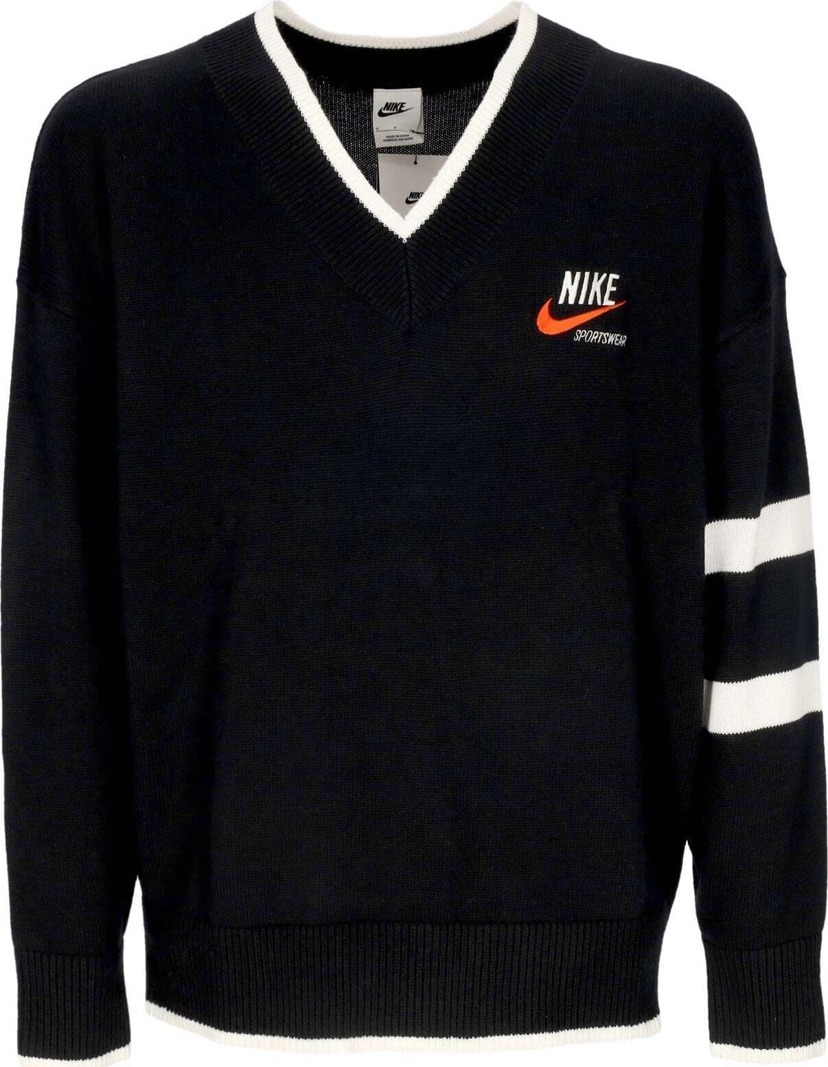 Nike-Maglione-Leggero-Uomo-Sportswear-Trend-Sweater-Black/sail/team-Orange/sail-da-uomo