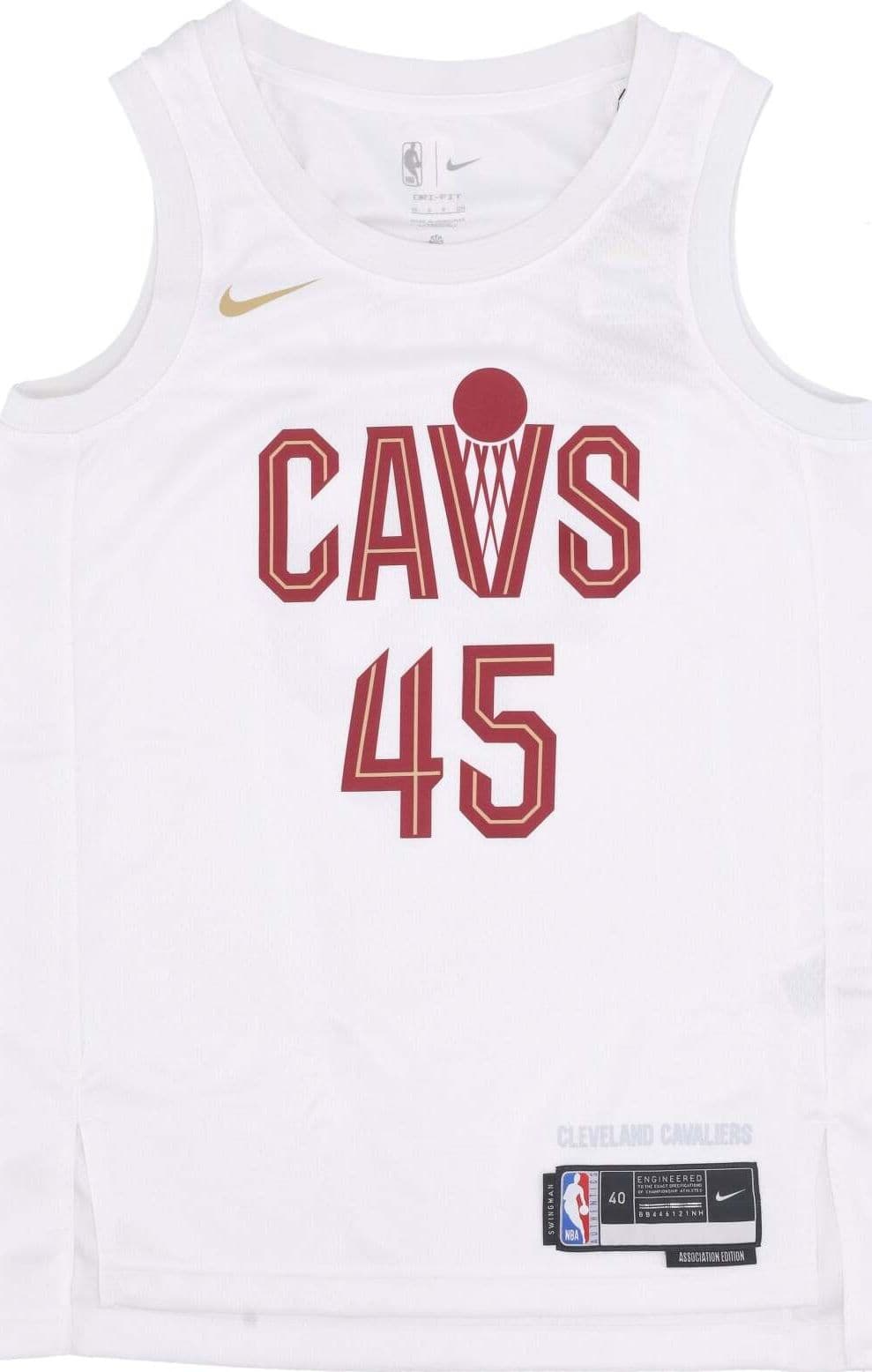 NIKE NBA Canotta Basket Uomo Nba Association Edition 2022/23 Dri-fit Swingman Jersey No 45 Donovn Mitchell Clecav White