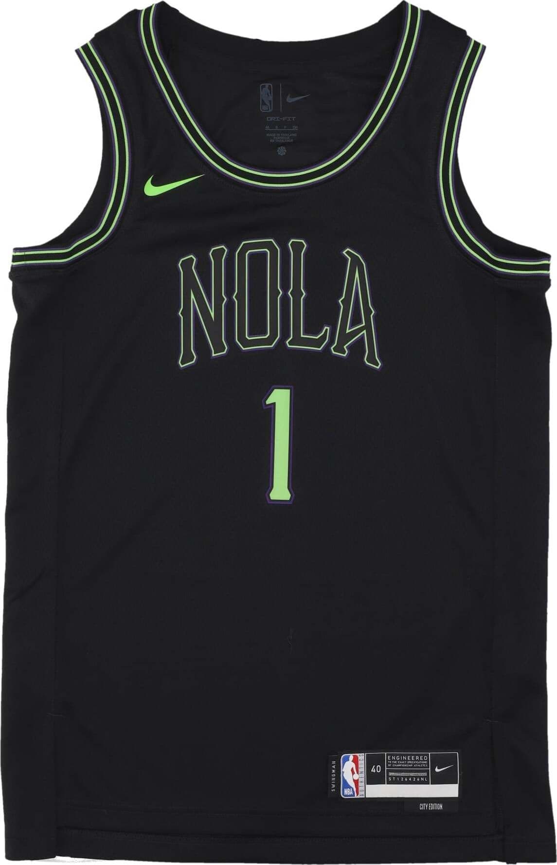 NIKE-NBA-Canotta-Basket-Uomo-Nba-City-Edition-2023/24-Dri-fit-Swingman-Jersey-No-1-Zion-Williamson-Neopel-Black-da-uomo
