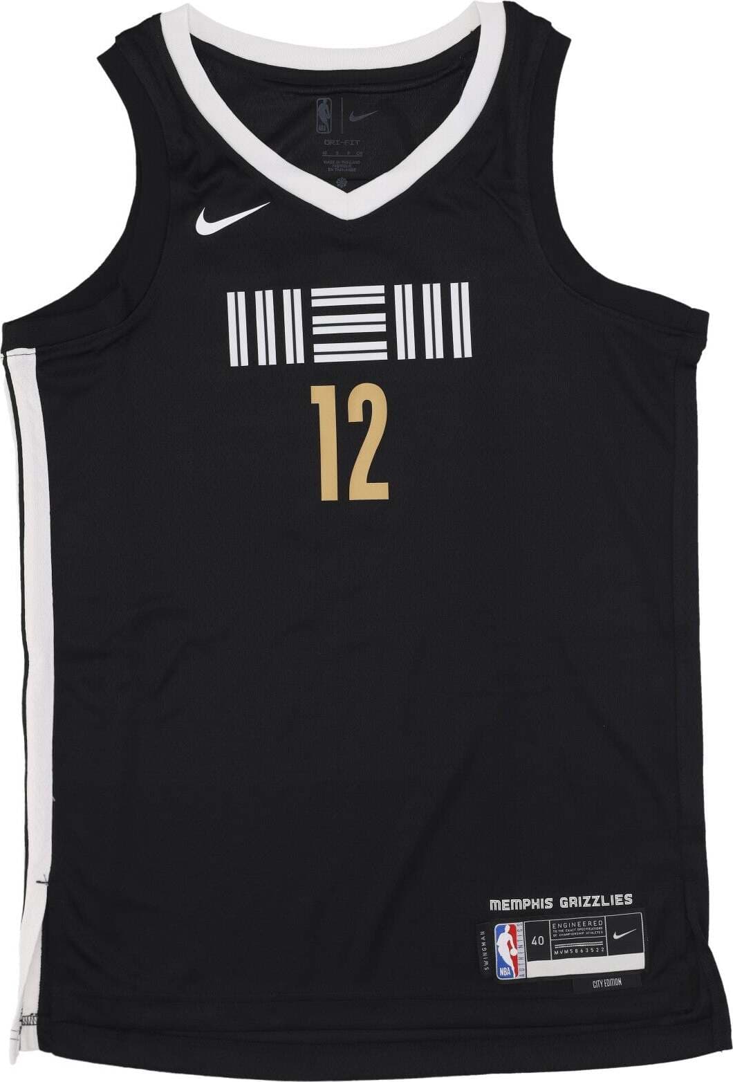 NIKE-NBA-Canotta-Basket-Uomo-Nba-City-Edition-2023/24-Swingman-Jersey-No-12-Ja-Morant-Memgri-Black-da-uomo