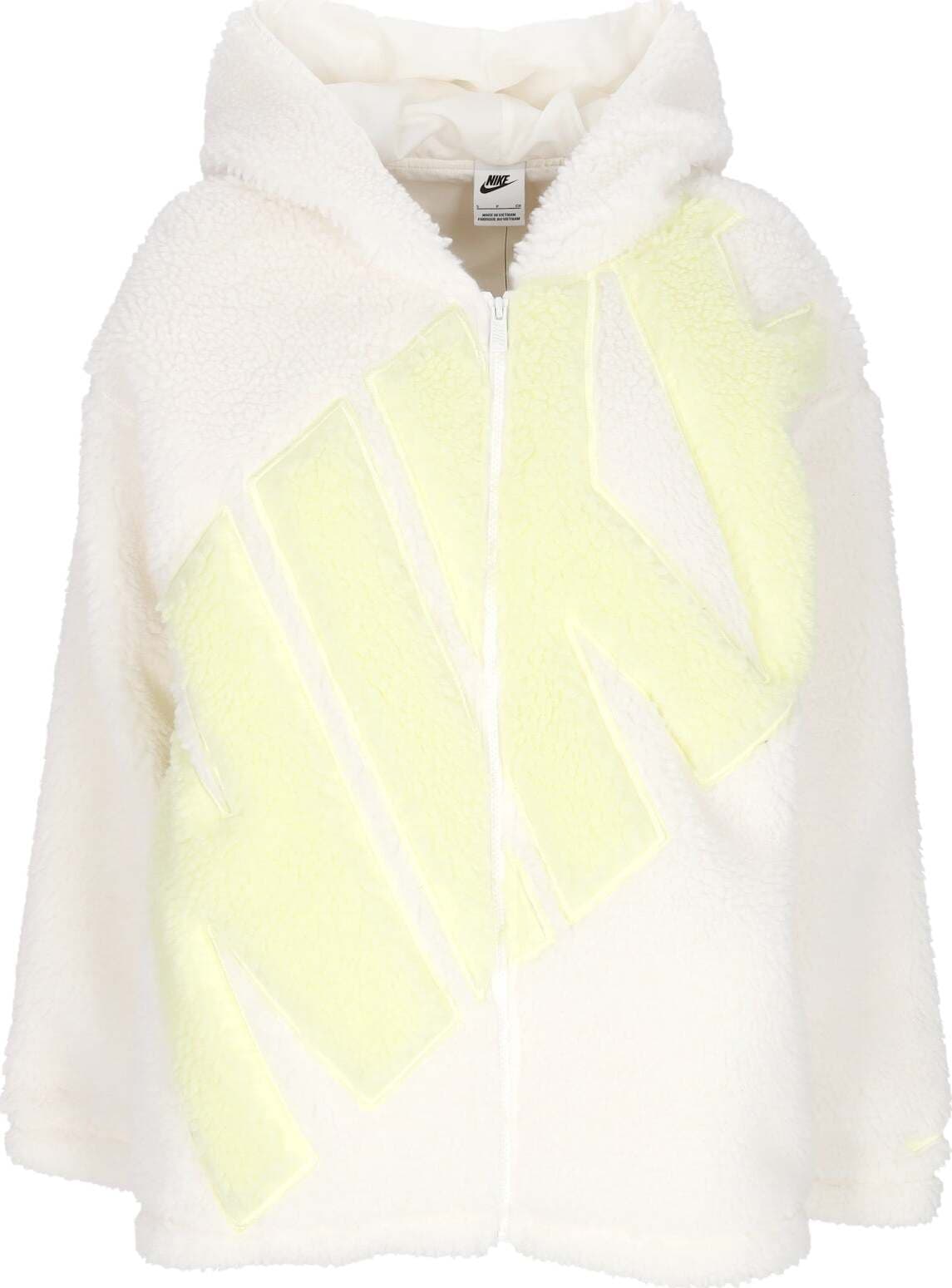Nike-Orsetto-Donna-W-Sportswear-Logo-High-pile-Jacket-Sail/luminous-Green-da-donna