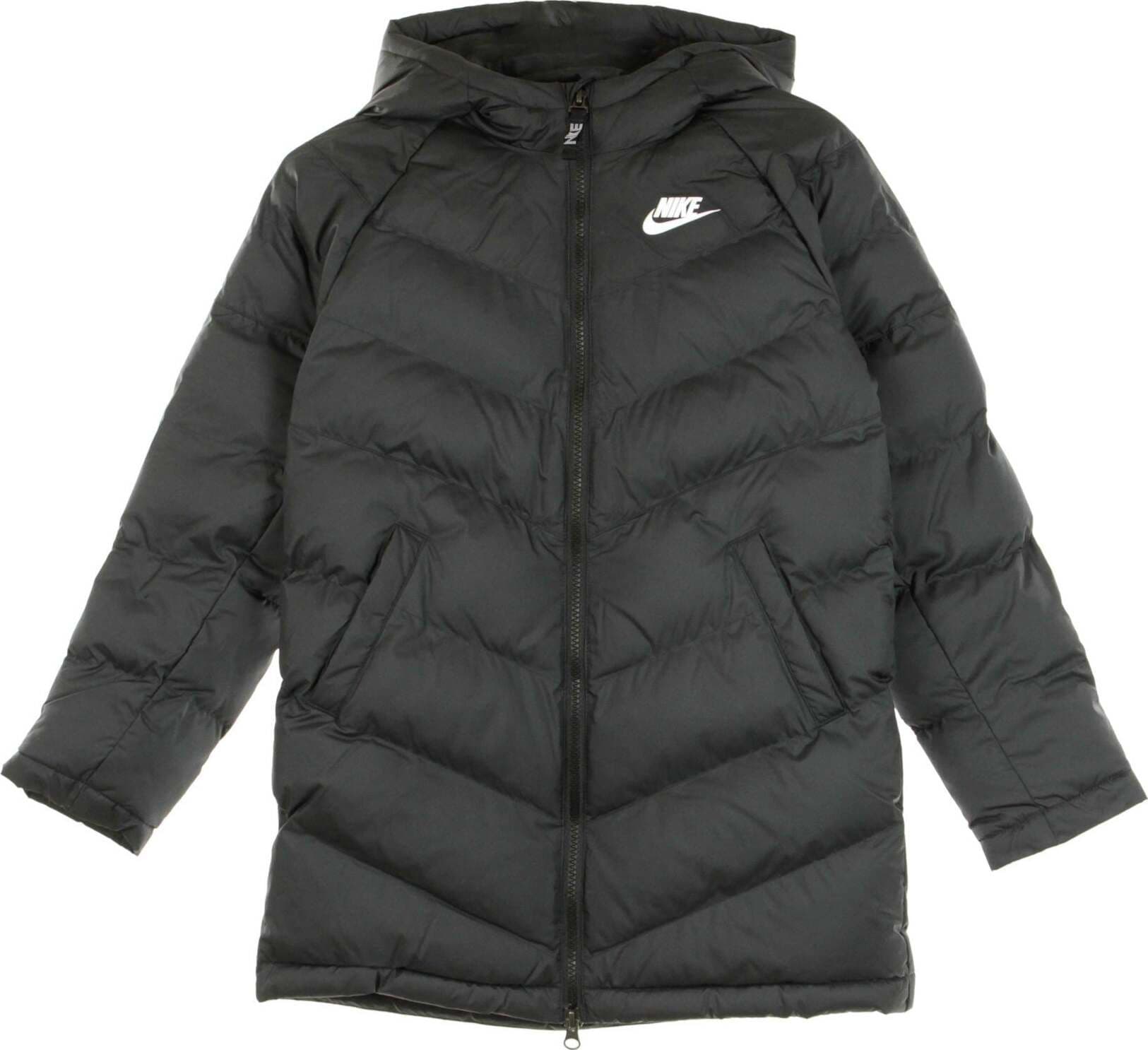 Nike Piumino Lungo Bambino Sportswear Fill Long Jacket Black/black/black/white