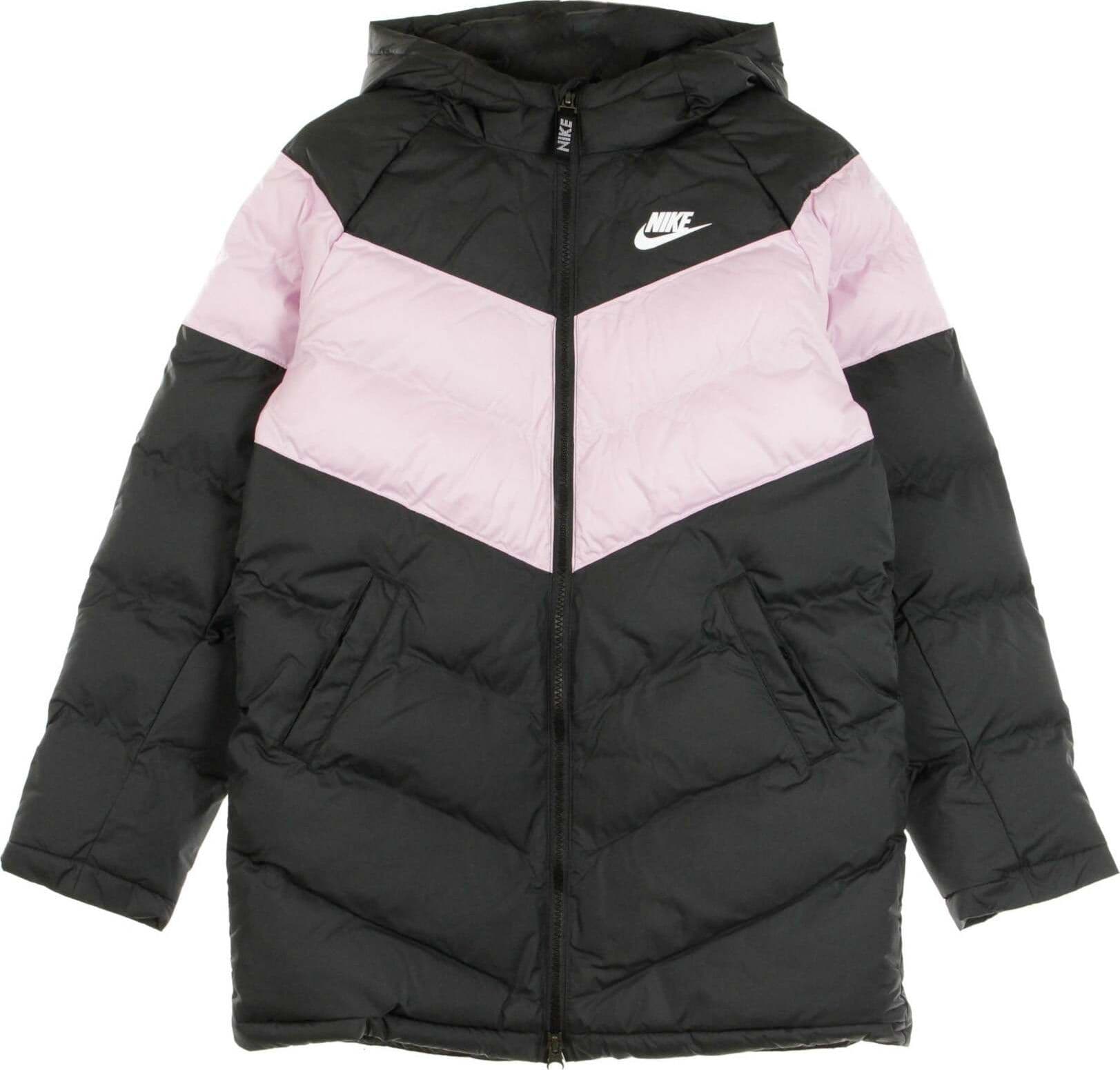 Nike-Piumino-Lungo-Bambino-Sportswear-Fill-Long-Jacket-Black/lt-Arctic-Pink/black/white-da-bambino