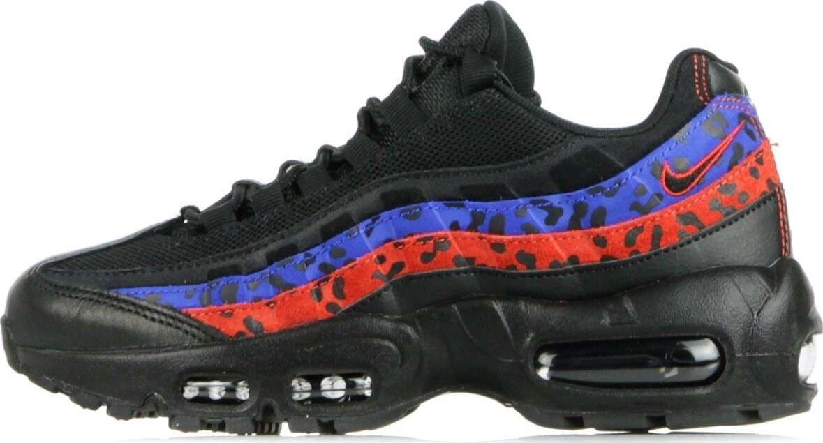 Nike Scarpa Bassa Donna Wmns Air Max 95 Prm Animal Black/black/habanero Red/racer Blue