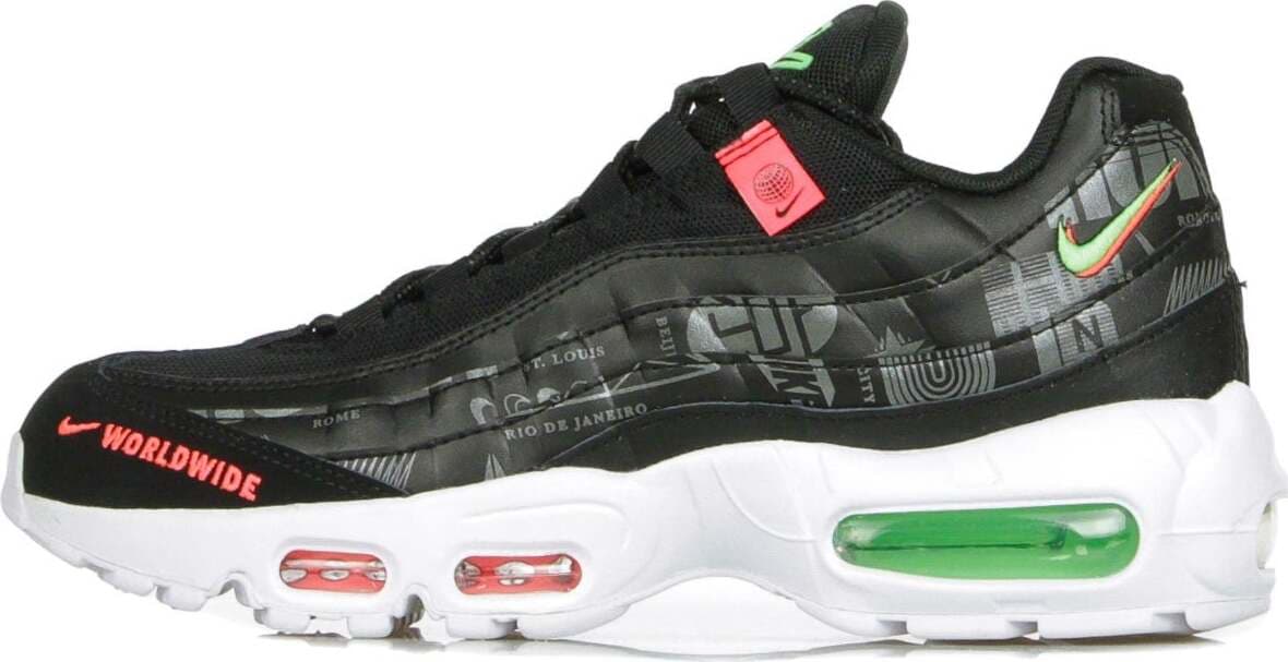 Nike-Scarpa-Bassa-Uomo-Air-Max-95-Black/white/green-Strike/flash-Crimson-da-uomo