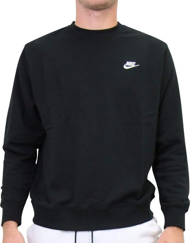 Nike-Sportswear-Club,-Maglia-A-Girocollo-in-French-Terry-Uomo,-Black/White