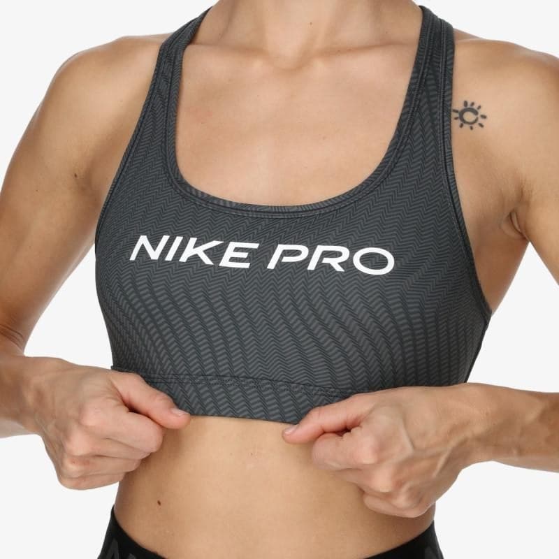 Nike-W-NP-Swsh-LGT-SPT-AOP-Bra,-Antracite/Bianco,-Donna