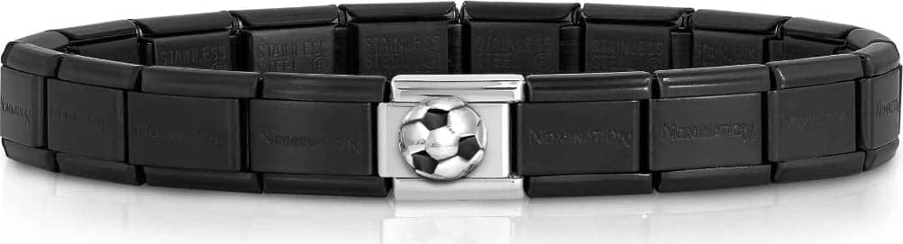 NOMINATION---BRACCIALE-COMPOSABLE-CLASSIC-NERO-OPACO-PALLA-DA-CALCIO