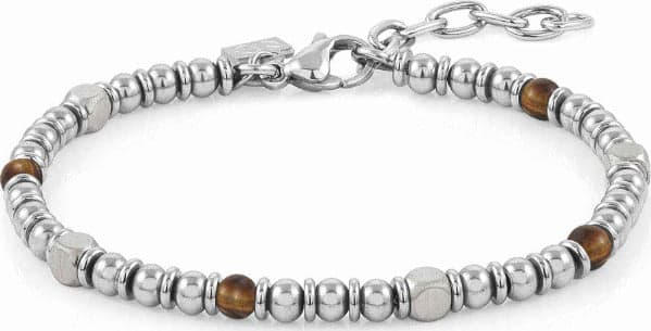 NOMINATION---BRACCIALE-INSTINCTSTYLE-IN-ACCIAIO-CON-PIETRE-DURE-MARRONE