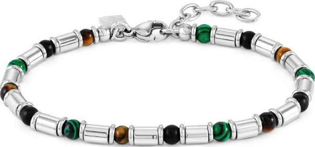 NOMINATION---BRACCIALE-INSTINCTSTYLE-STONE-EDITION-IN-ACCIAIO-MARRONE,VERDE