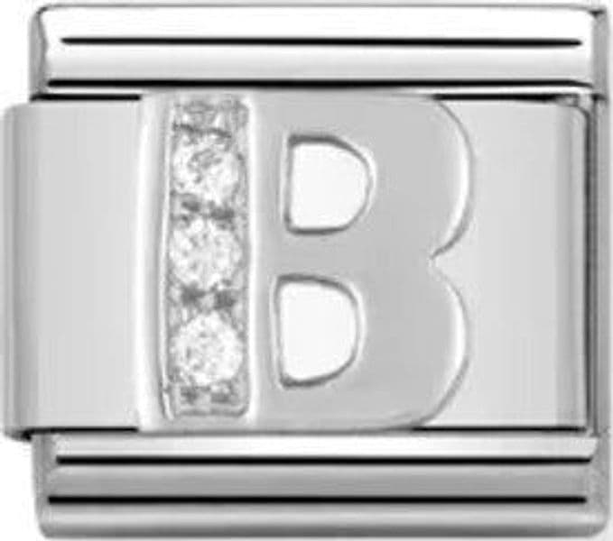 NOMINATION----LINK-COMPOSABLE-CLASSIC-IN-ARGENTO-LETTERA-B
