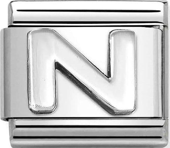 NOMINATION---LINK-COMPOSABLE-CLASSIC-LETTERA-N-IN-ARGENTO