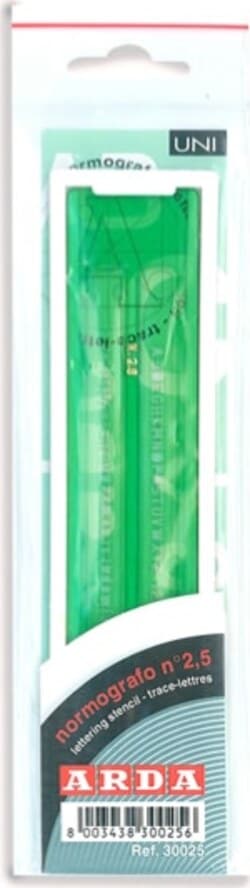Normografo lettere e cifre Uni - 7mm - verde - Arda Cancelleria e prodotti per ufficio/Penne matite scrittura e correzione/Materiali per il disegno tecnico Eurocartuccia - Pavullo, Commerciovirtuoso.it