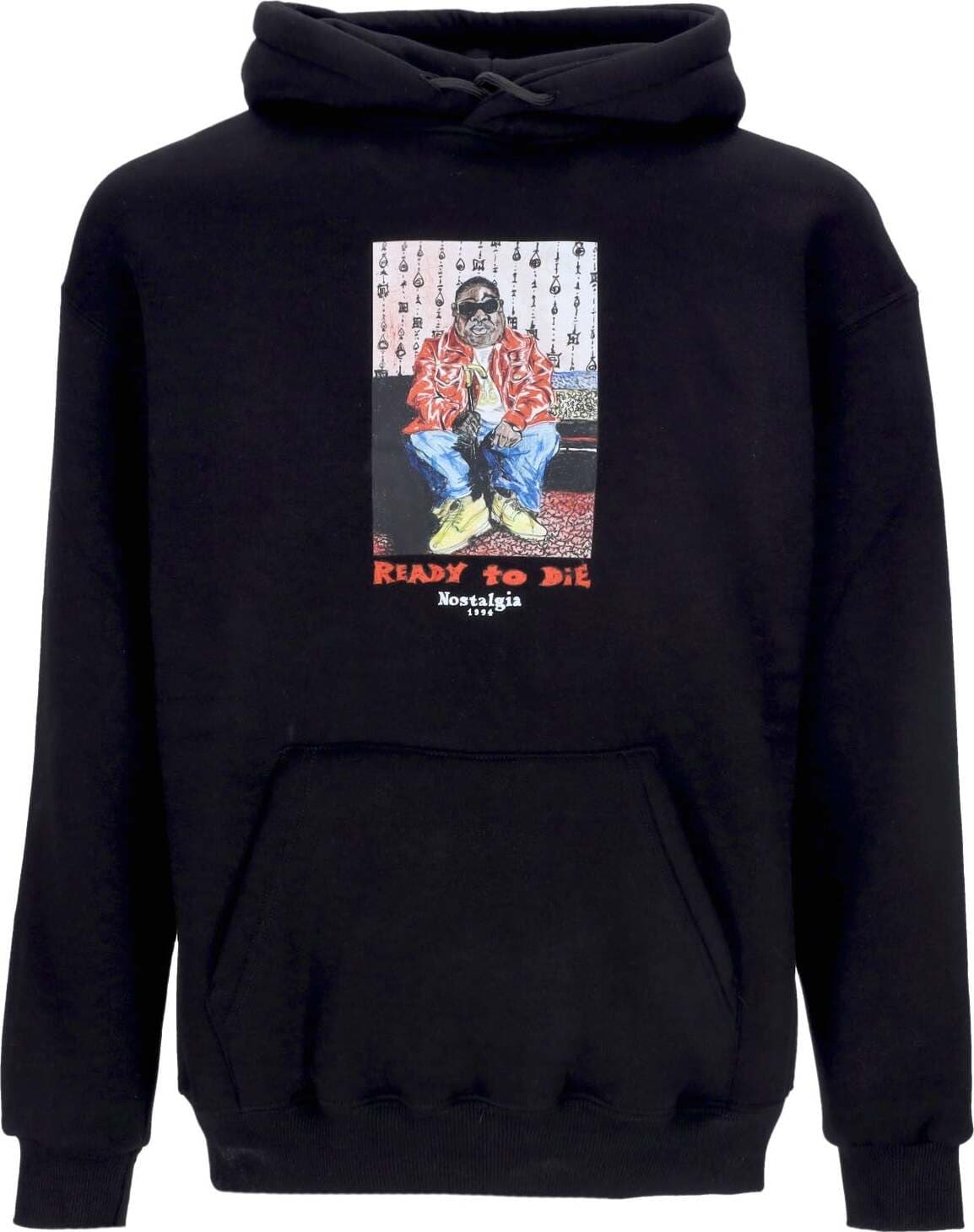 NOSTALGIA-1994-Felpa-Cappuccio-Uomo-Biggie-Hoodie-Black-da-uomo