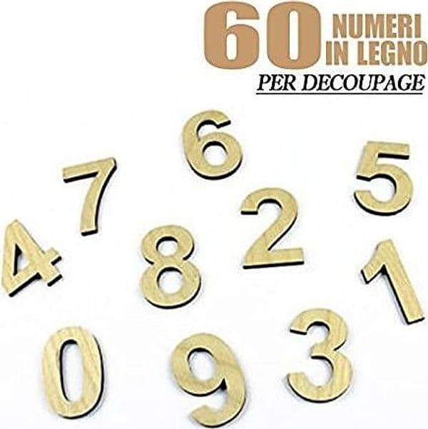 Numeri In Legno 60 Pezzi Decoupage Lavoretti Scuola 3cm Spessore 1mm Decorazioni Hobby e collezionismo > Disegno e Pittura Trade Shop italia - Napoli, Commerciovirtuoso.it