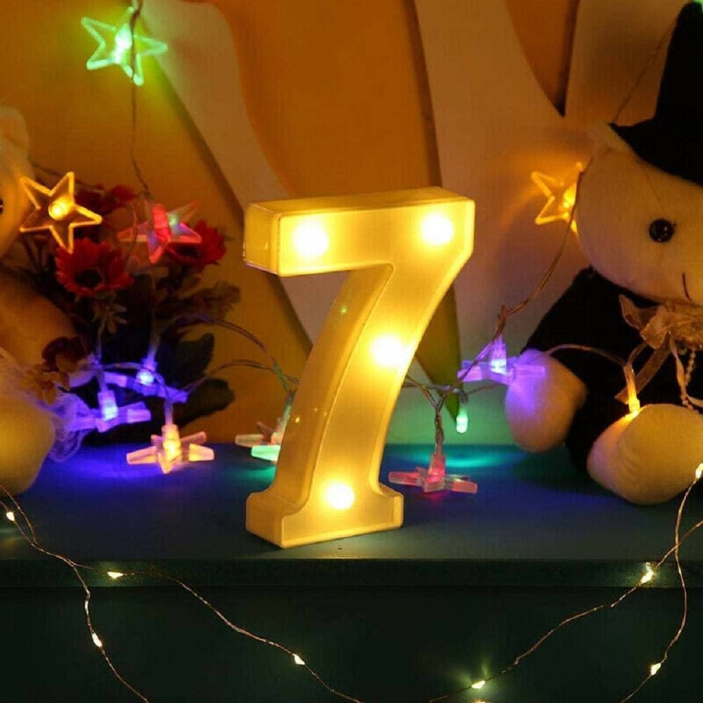Numero 7 Luminoso Bianco A Led Decoro Per Eventi Feste Luce Calda 3000k 16x3cm Illuminazione/Illuminazione per interni/Illuminazione speciale/Insegne luminose Trade Shop italia - Napoli, Commerciovirtuoso.it