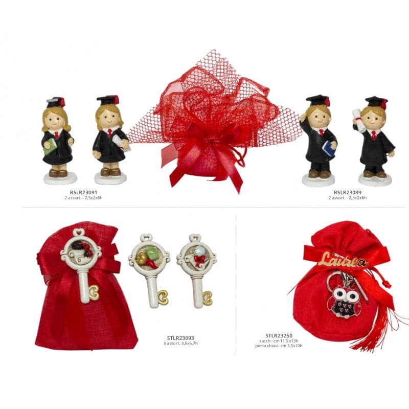 Bomboniera Sacchetto Laurea con Magnete Chiavetta 3,5x6,7 cm in Bomboniere The King Luxury - San Marcellino, commercioVirtuoso.it