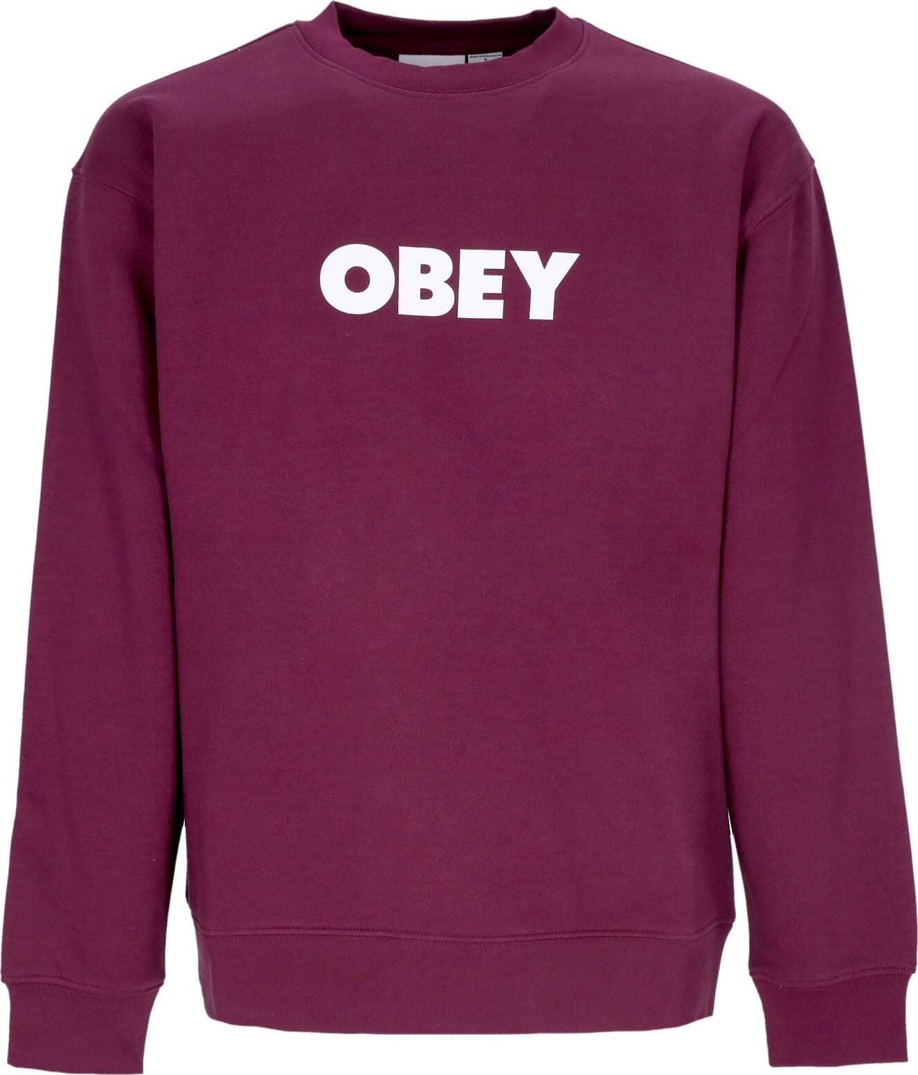 OBEY-Felpa-Girocollo-Uomo-Bold-Crew-Premium-Fleece-Beetroot-da-uomo