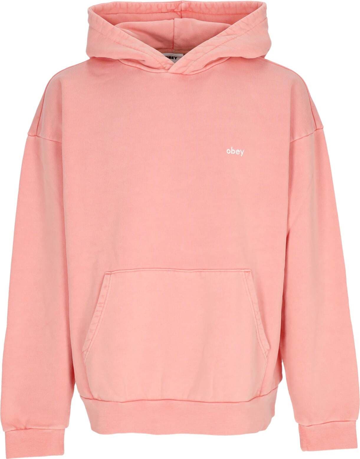 OBEY-Felpa-Leggera-Cappuccio-Uomo-Lowercase-Pigment-Hoodie-Fleece-Pigment-Shell-Pink-da-uomo