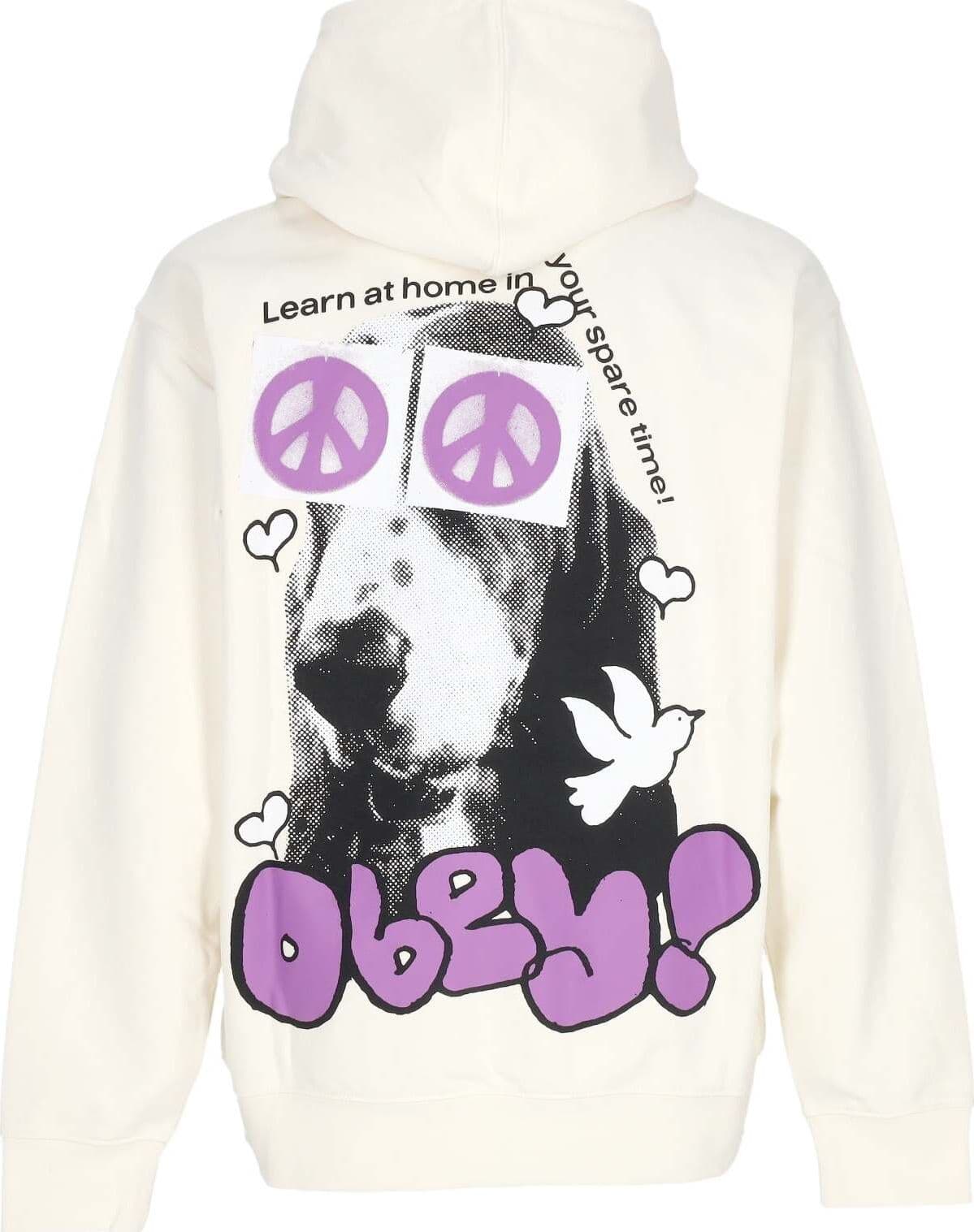 OBEY-Felpa-Leggera-Cappuccio-Uomo-Peace-Eyes-Box-Fit-Premium-Hoodie-Unbleached-da-uomo