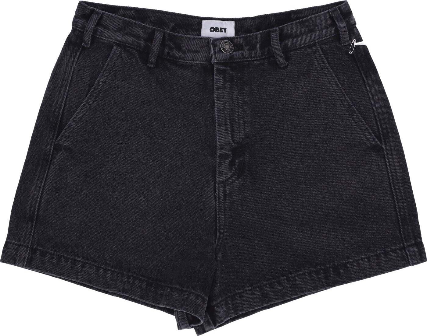 OBEY-Jeans-Corto-Donna-Baby-Lamb-Denim-Short-Dusty-Black-da-donna