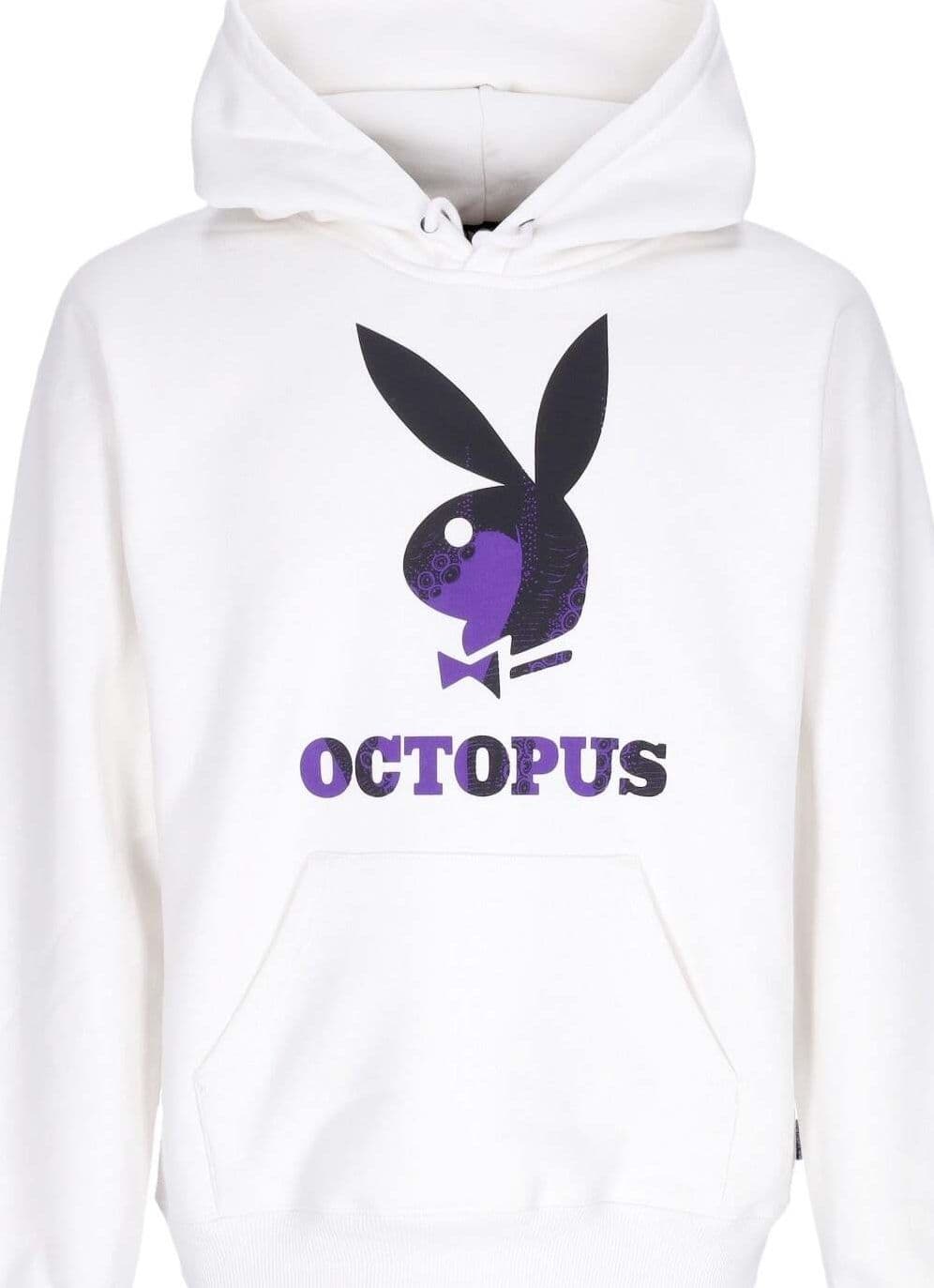 OCTOPUS-Felpa-Cappuccio-Uomo-Logo-Hoodie-X-Playboy-White-da-uomo