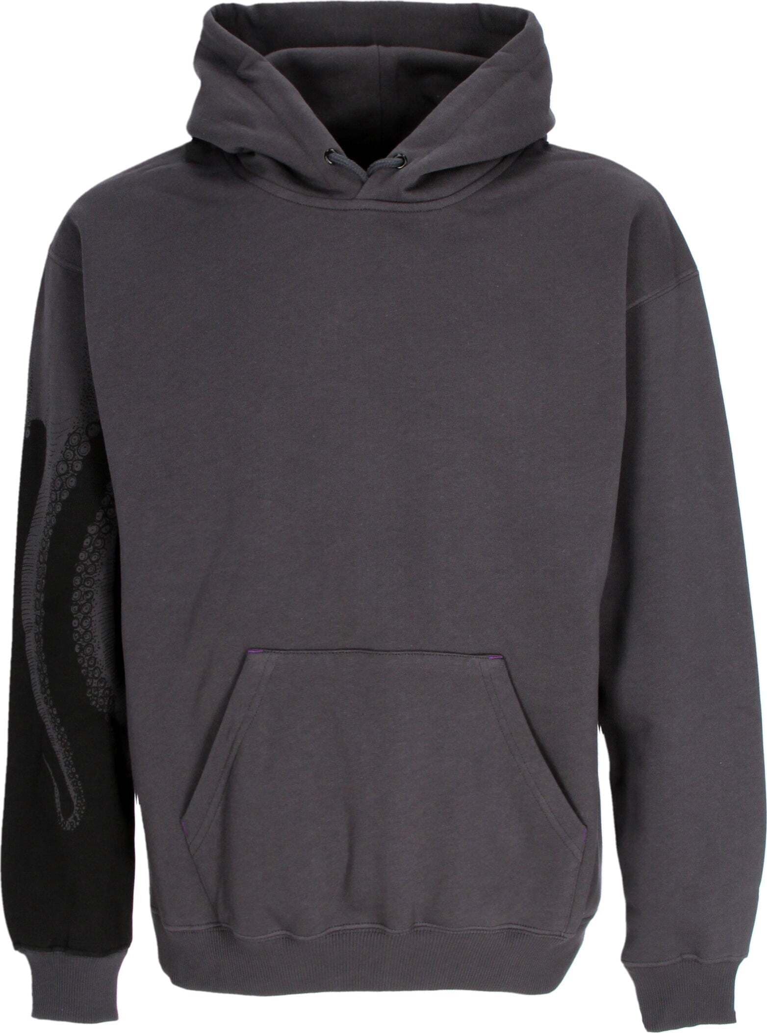 OCTOPUS-Felpa-Cappuccio-Uomo-Side-Hoodie-Asphalt-da-uomo