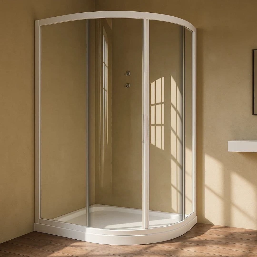Ogomondo Box Doccia Semicircolare Circle Bianco Due Ante Cristallo Temprato Fai da te/Attrezzature per cucine e bagni/Attrezzature per bagni/Docce e componenti doccia/Box doccia Ogomondo - Martina Franca, Commerciovirtuoso.it