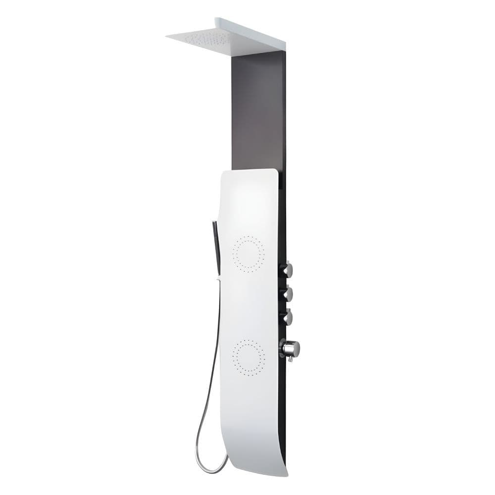 Ogomondo Colonna Doccia TEC Alluminio Bianco Nero Getti Idro H150xL22 Fai da te/Attrezzature per cucine e bagni/Attrezzature per bagni/Docce e componenti doccia/Filtri supporti e soffioni doccia/Docce fisse Ogomondo - Martina Franca, Commerciovirtuoso.it