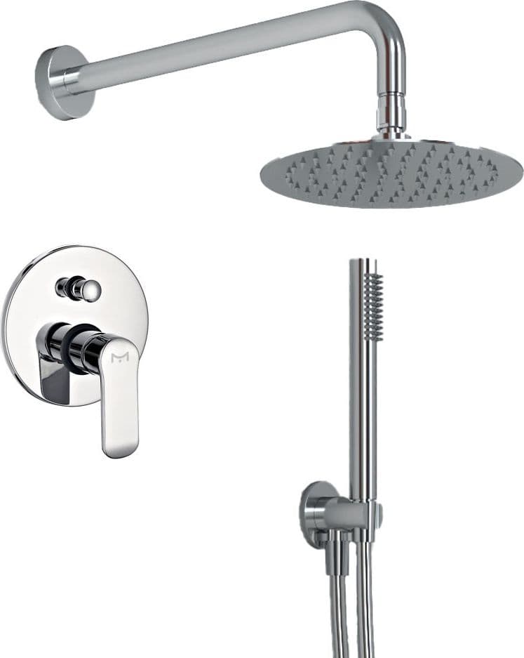 OGOMONDO Kit Doccia Tondo 1 Completo di Soffione Doccetta e Miscelatore con Deviatore Slim Fai da te/Attrezzature per cucine e bagni/Attrezzature per bagni/Docce e componenti doccia/Filtri supporti e soffioni doccia/Docce fisse Ogomondo - Martina Franca, Commerciovirtuoso.it