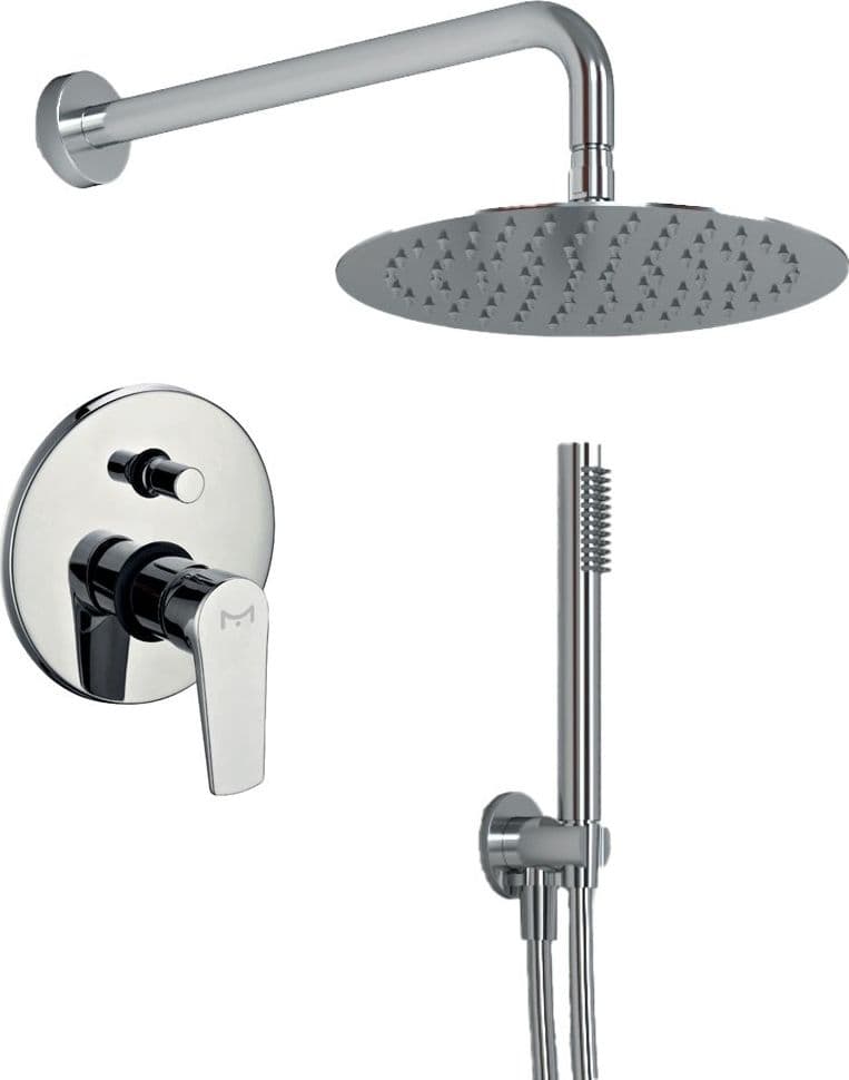OGOMONDO Kit Doccia Tondo 4 Completo di Soffione Doccetta e Miscelatore con Deviatore Red Fai da te/Attrezzature per cucine e bagni/Attrezzature per bagni/Docce e componenti doccia/Filtri supporti e soffioni doccia/Docce fisse Ogomondo - Martina Franca, Commerciovirtuoso.it