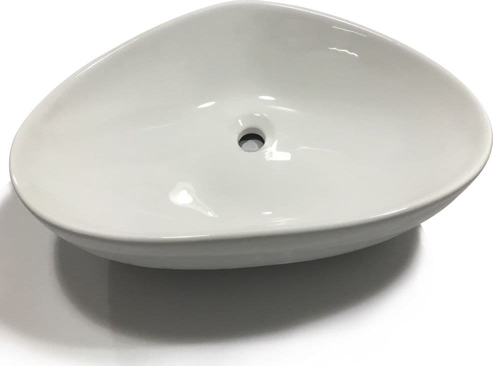 Ogomondo Lavabo Da Appoggio Triangolare in Ceramica Bianco Lucido Fai da te/Attrezzature per cucine e bagni/Attrezzature per bagni/Lavandini bagno/Lavabi Ogomondo - Martina Franca, Commerciovirtuoso.it