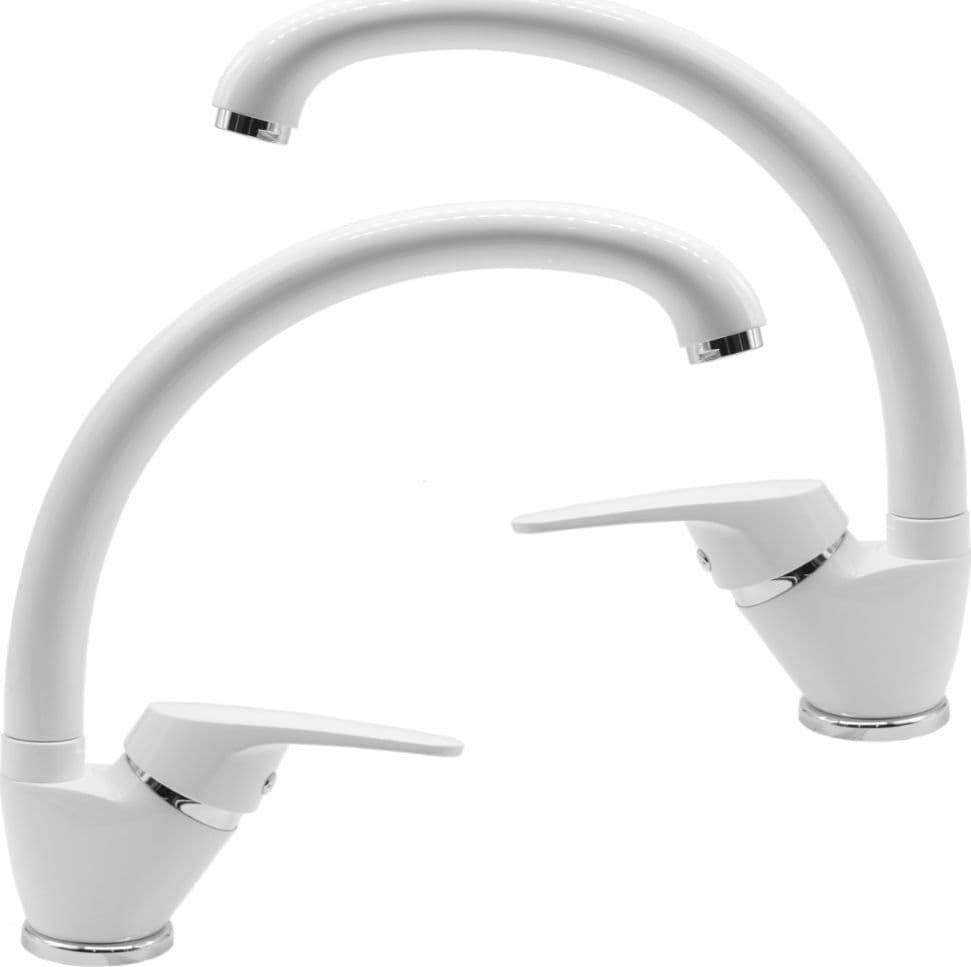 OGOMONDO Set 2 pezzi Miscelatore Bianco Oslo Orientabile in Ottone per Lavello Cucina Fai da te/Attrezzature per cucine e bagni/Impianti per la cucina/Rubinetti da cucina/Rubinetti per lavelli da cucina Ogomondo - Martina Franca, Commerciovirtuoso.it