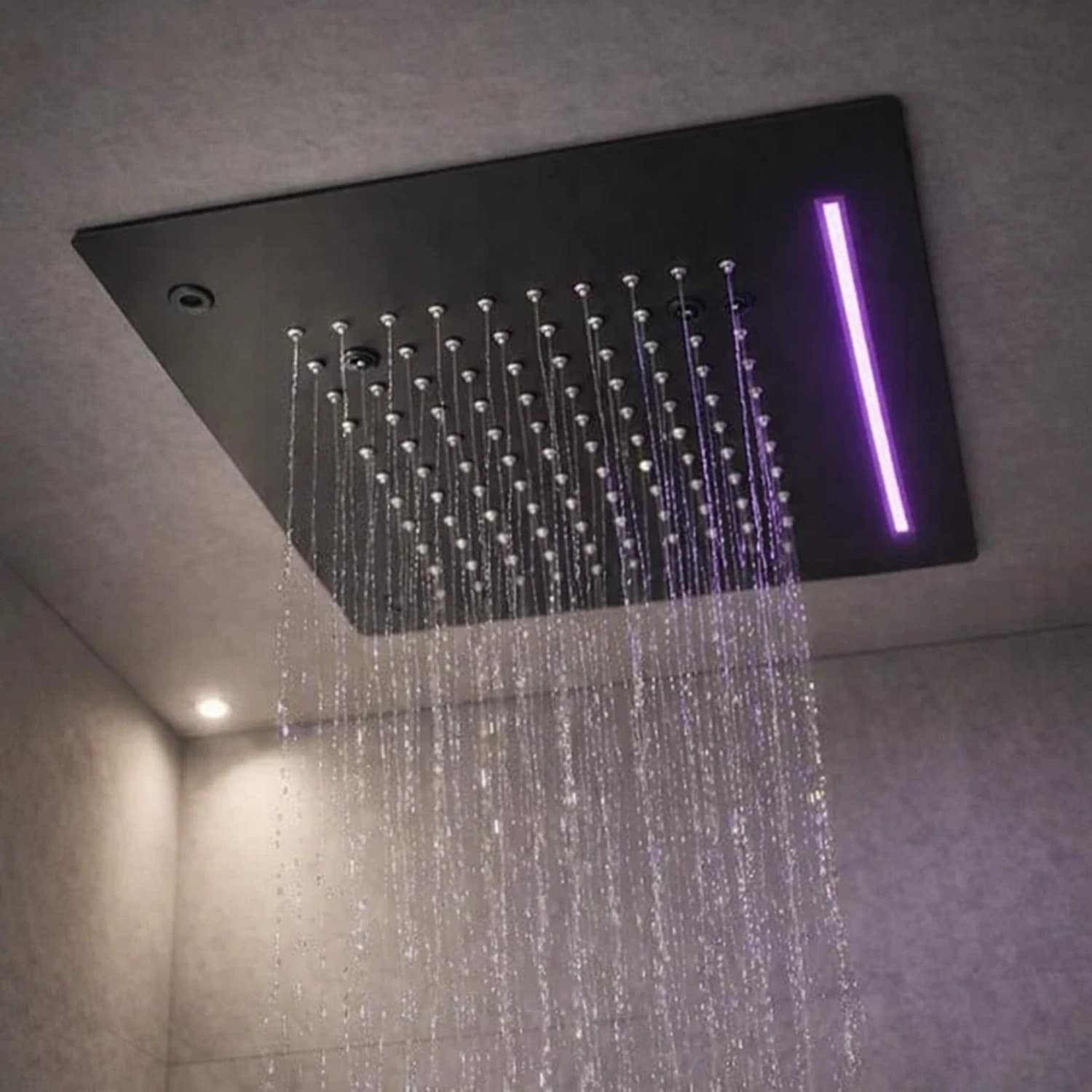 Ogomondo Soffione LED a Soffitto Da Incasso Con Cascata Acciaio NERO Quadro Fai da te/Attrezzature per cucine e bagni/Attrezzature per bagni/Docce e componenti doccia/Filtri supporti e soffioni doccia/Telefoni doccia Ogomondo - Martina Franca, Commerciovirtuoso.it