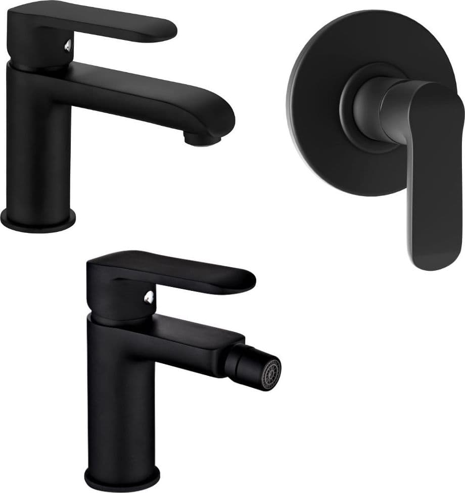 Ogomondo Tris 3 Miscelatori Rubinetto Lavabo Bidet e Incasso Puma Neri Fai da te/Attrezzature per cucine e bagni/Attrezzature per bagni/Rubinetti per lavandini bagno Ogomondo - Martina Franca, Commerciovirtuoso.it