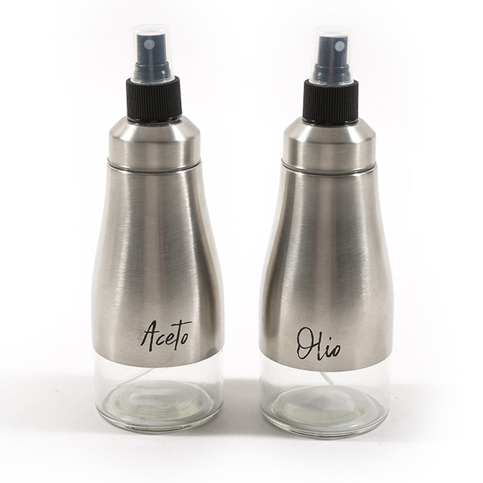 Oliera ed Acetiera Spray in Vetro con struttura in Acciaio Inox 300 ml in Barattoli e contenitori La Zappa - Altamura, commercioVirtuoso.it