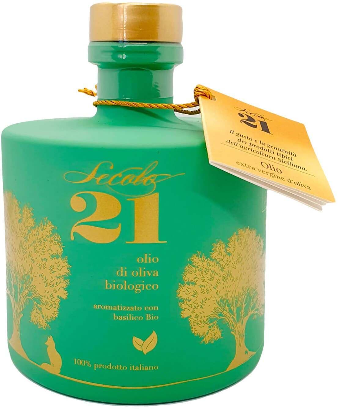 Olio Extra Vergine di Oliva Siciliano EVO mono cultivar aromatizzato al basilico Bio Sicilia 0,5 lt.100% naturale Olio Aromatizzato Per Infusione Olio Italiano Secolo21 in D'oliva Azienda Agricola Secolo21 - Noto, commercioVirtuoso.it