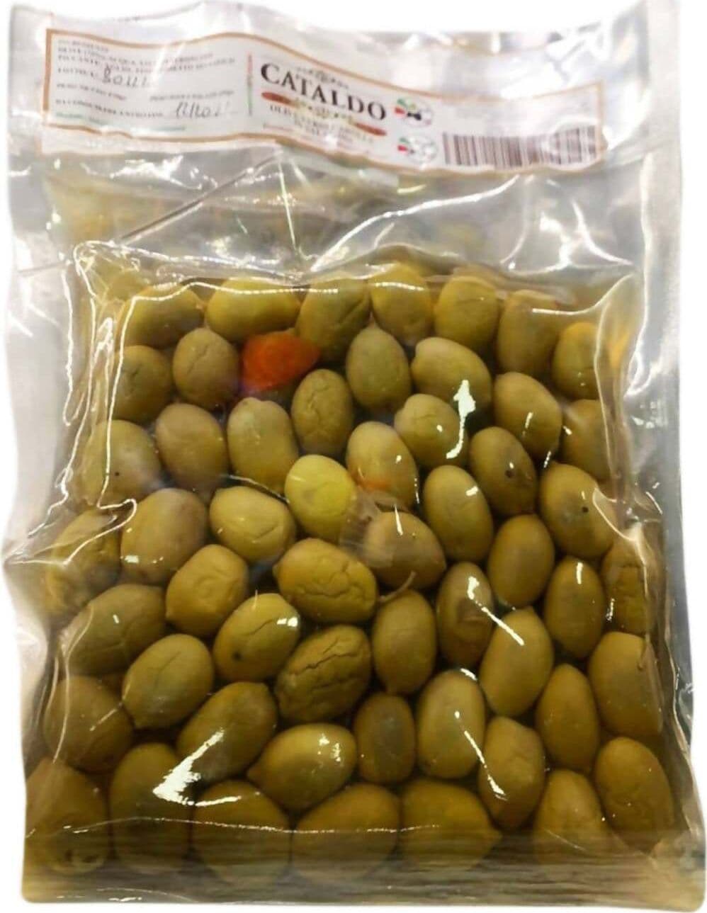 Olive Verdi Italiane Carolea in Salamoia gr. 370 Olive Calabresi Condite Made in Italy Artigianale Cataldo