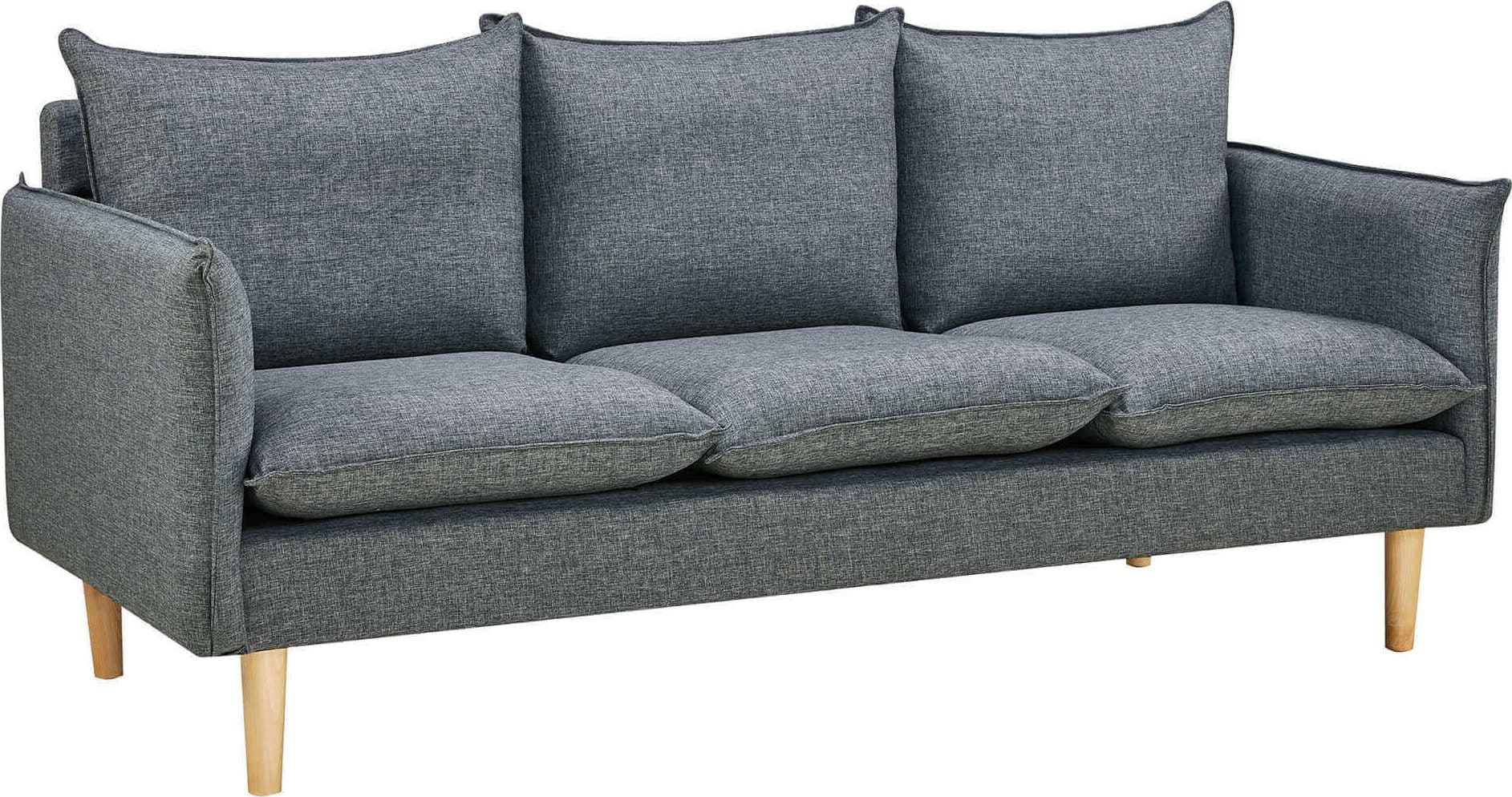 OLOF - divano 3 posti stile scandinavo Grigio scuro Milani Home