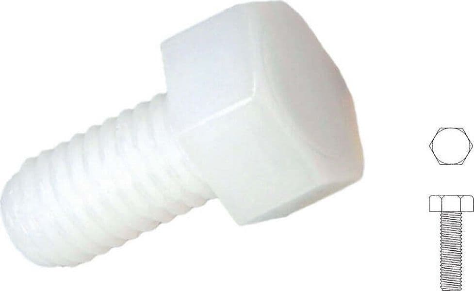 ORECA---10-VITI-IN-PLASTICA-TESTA-ESAGONALE-NYLON-6.6-MM.-6,0X30
