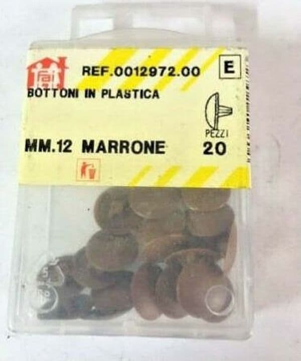 ORECA - 20 BOTTONI IN PLASTICA MARRONI MM.12