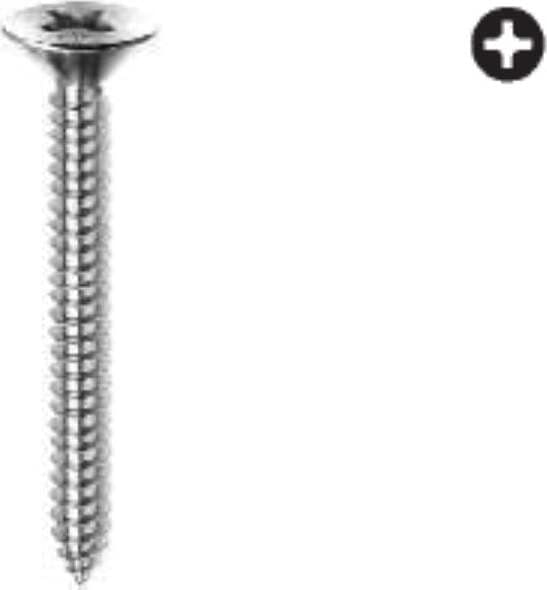 ORECA---25-VITI-AUTOFILETTANTI,-TESTA-PIANA-SVASATA-CON-IMPRONTA-A-CROCE---ACCIAIO-INOX-3,5X19MM