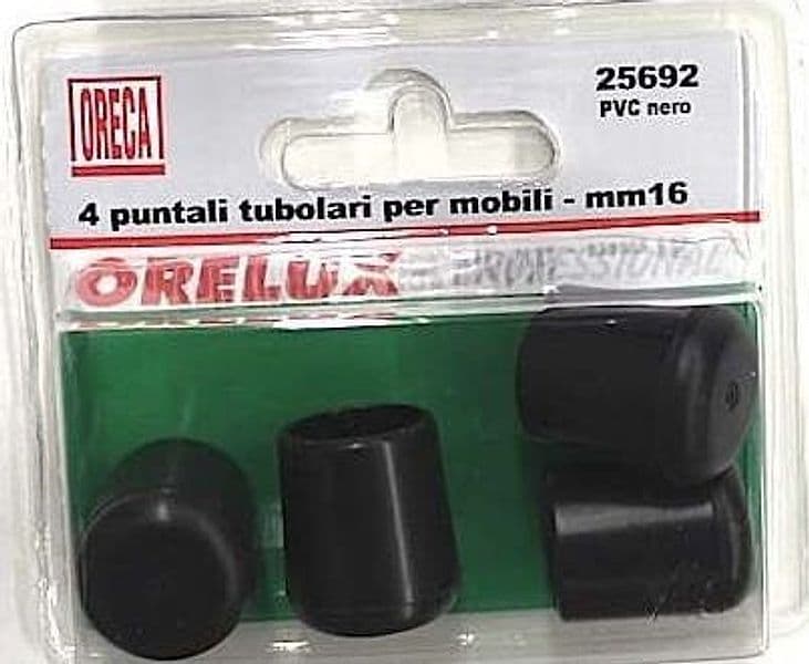 ORECA---4-PUNTALI-TUBOLARI-PER-MOBILI-IN-PVC-NERO-16MM