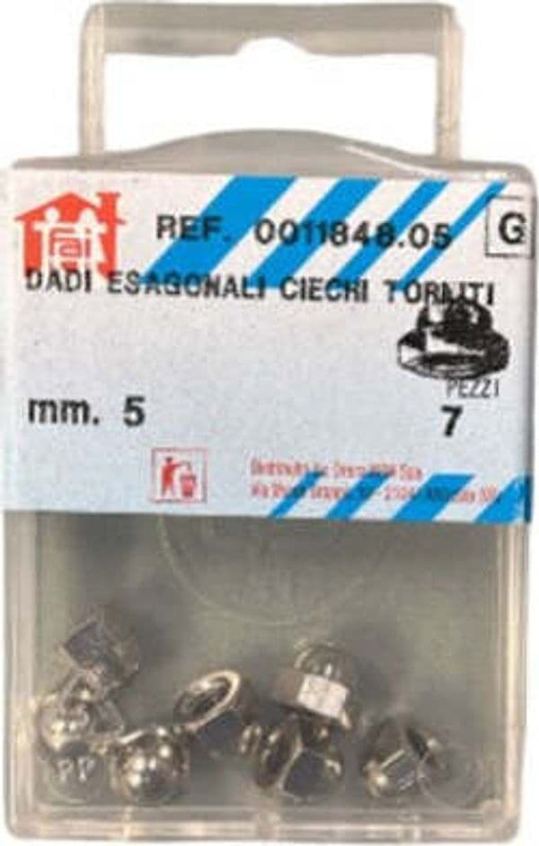 ORECA---7-DADI-ESAGONALI-CIECHI-TORNITI-IN-OTTONE-NICHELATO-M5